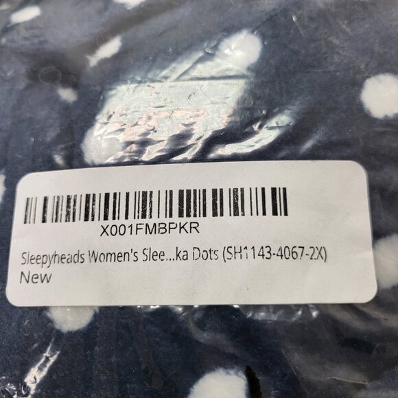 Sleepyheads NWT women's pajamas navy and white polka dot size 2X - Picture 3 of 5